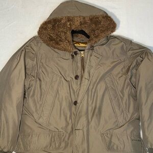 Eddie Bauer B-9 Hooded Repro Military Parka Coat Men's XL Olive Goose Down